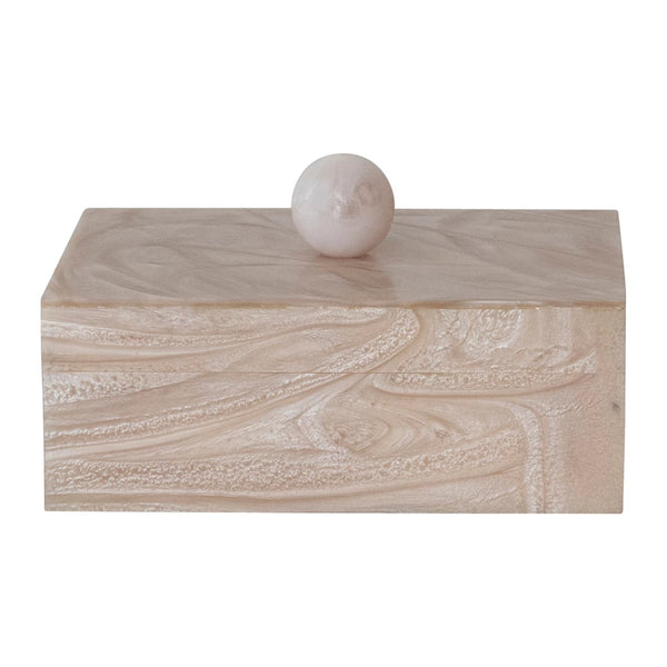 Marbled Resin MDF Box - Pearlized Finish