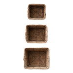 Hand-Woven Water Hyacinth Nesting Baskets, 3 Sizes