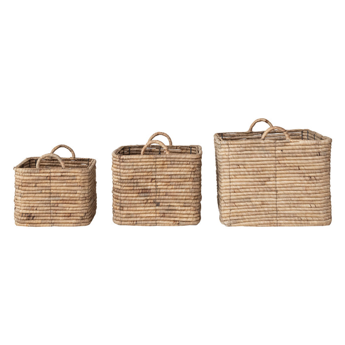Hand-Woven Water Hyacinth Nesting Baskets, 3 Sizes