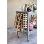 Cotton Blend Waffle Weave Tea Towel with Check/Plaid Pattern, 3 Styles