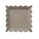 Mango Wood Scalloped Tray, 21.75"Dia