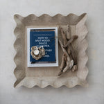 Mango Wood Scalloped Tray, 21.75"Dia