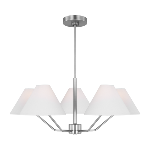 Burke Medium Chandelier, Brushed Steel