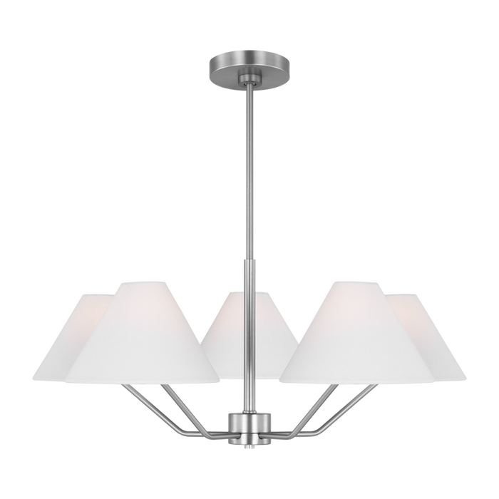 Burke Medium Chandelier, Brushed Steel