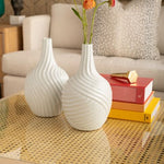 Dune Vase, Cool White, 7.5"Dia x 12.5"H