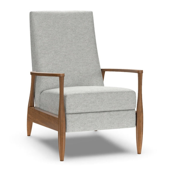 Aston Manual Recliner Chair, Sonata Grey Performance Fabric/Walnut