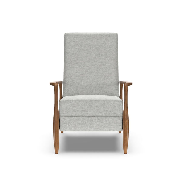 Aston Manual Recliner Chair, Sonata Grey Performance Fabric/Walnut
