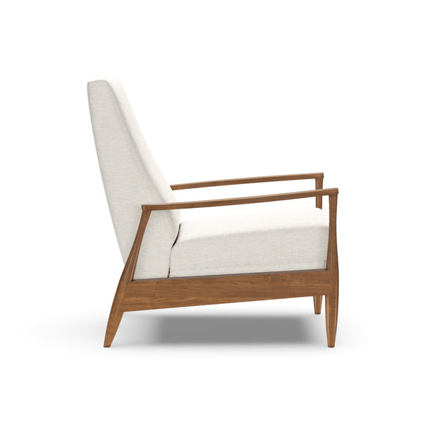 Aston Manual Recliner Chair, Artemis Snow Performance Fabric/Walnut