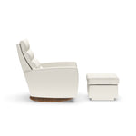 Lanier Leather Comfort Air Chair & Ottoman, Bison White/Walnut, 2 Sizes