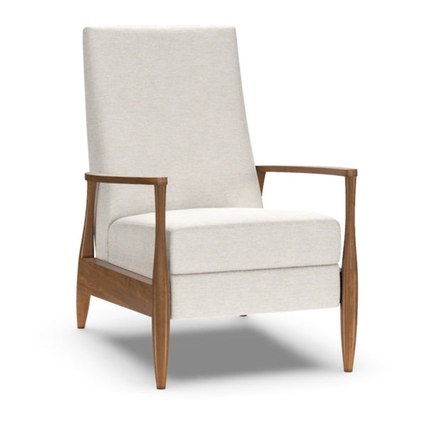 Aston Manual Recliner Chair, Artemis Snow Performance Fabric/Walnut