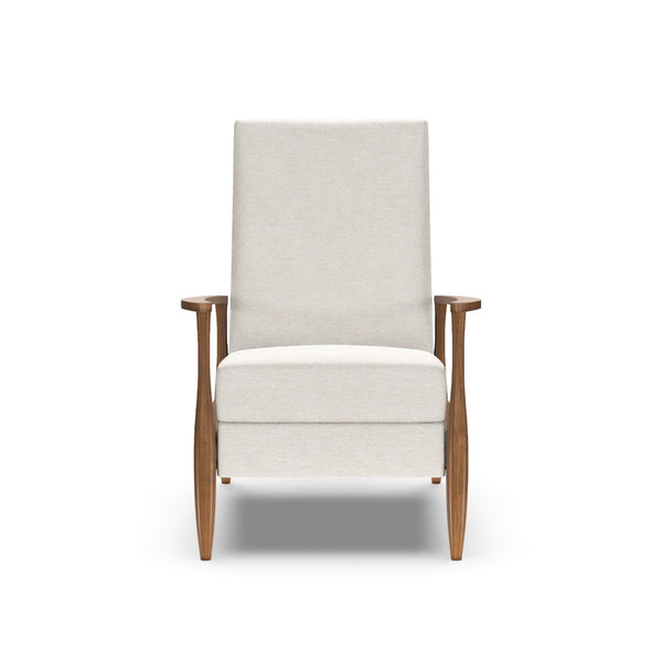 Aston Manual Recliner Chair, Artemis Snow Performance Fabric/Walnut