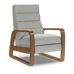 Elton Manual Recliner Chair, Iris Fossil Performance Fabric/Walnut