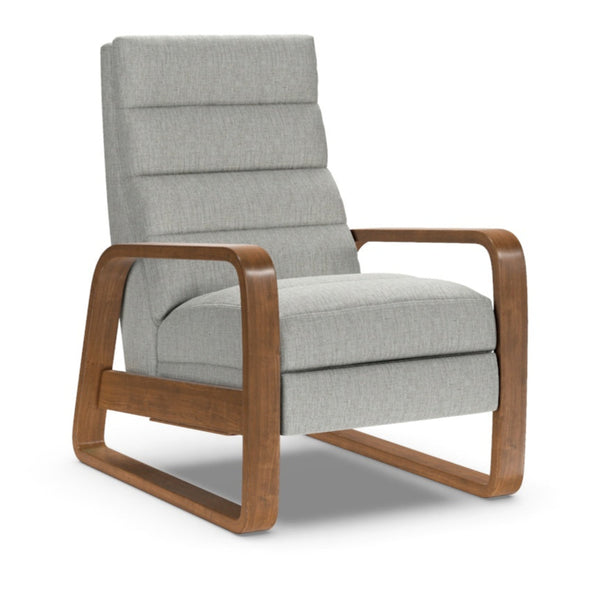 Elton Manual Recliner Chair, Iris Fossil Performance Fabric/Walnut