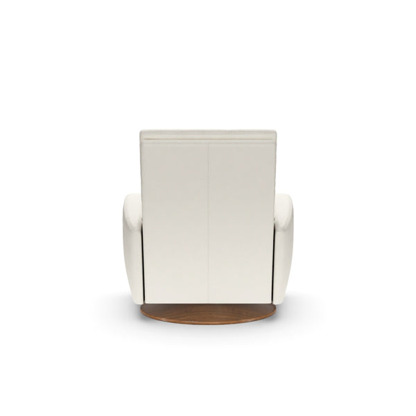 Lanier Leather Comfort Air Chair & Ottoman, Bison White/Walnut, 2 Sizes