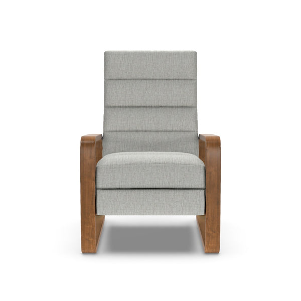 Elton Manual Recliner Chair, Iris Fossil Performance Fabric/Walnut