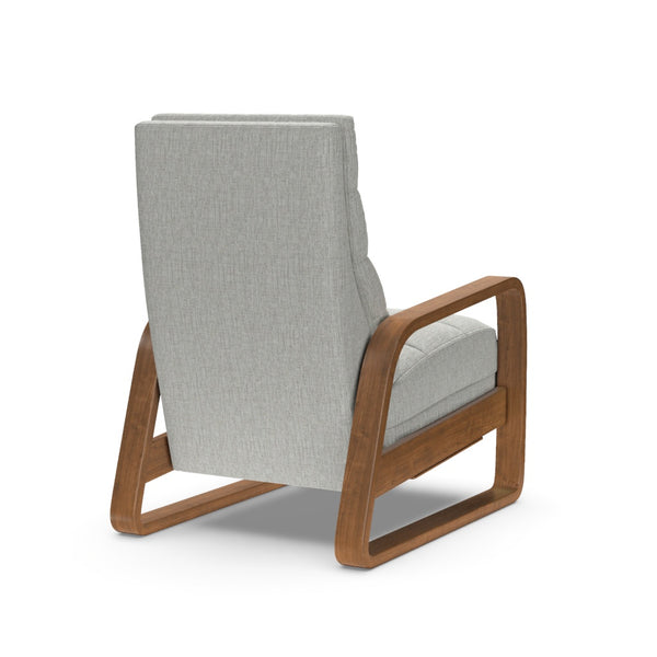 Elton Manual Recliner Chair, Iris Fossil Performance Fabric/Walnut