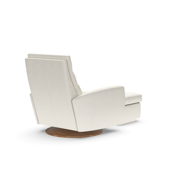 Lanier Leather Comfort Air Chair & Ottoman, Bison White/Walnut, 2 Sizes