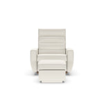 Lanier Leather Comfort Air Chair & Ottoman, Bison White/Walnut, 2 Sizes