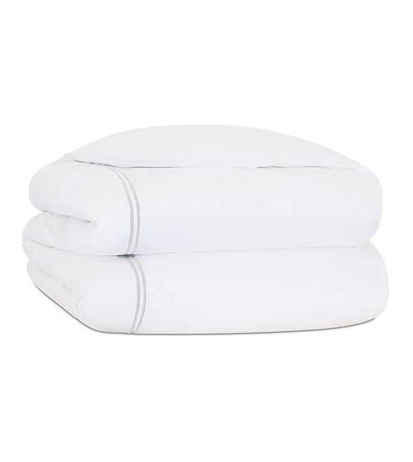 Enzo Satin Stitch White/Silver Collection