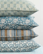 Broccato Mineral Linen Cushion, 22" x 22"