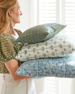 Marseille Lagoon Linen Cushion, 20" x 20"