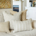 Etoile Saffron Linen Cushion, 12" x 18"