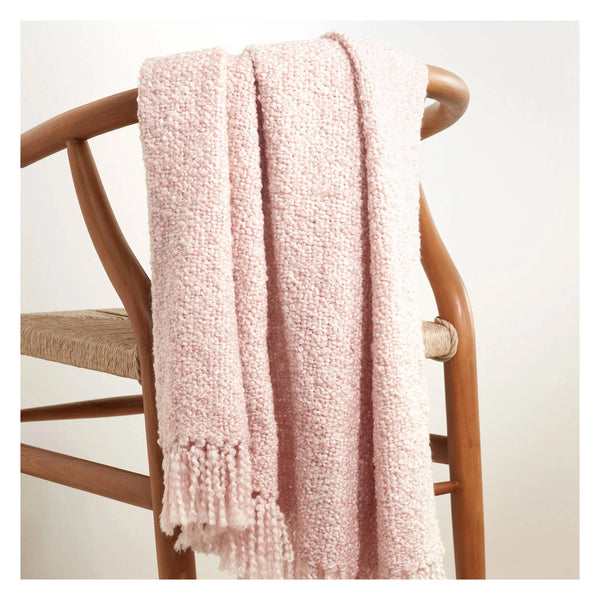 Boucle Indoor/Outdoor Throw, Pink