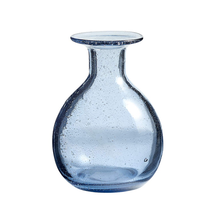Eider Bud Vase - Light Blue Glass, 5"