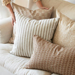 Aswan Toffee Linen Cushion, 14" x 22"