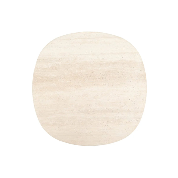 Eden Coffee Table,  Espresso Oak, Travertine, 47.2"Dia