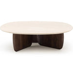 Eden Coffee Table,  Espresso Oak, Travertine, 47.2"Dia