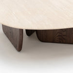 Eden Coffee Table,  Espresso Oak, Travertine, 47.2"Dia