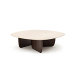 Eden Coffee Table,  Espresso Oak, Travertine, 47.2"Dia