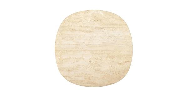 Eden Coffee Table, Light Oak, Travertine, 47.2" Dia