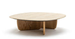 Eden Coffee Table, Light Oak, Travertine, 47.2" Dia