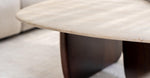 Eden Coffee Table,  Espresso Oak, Travertine, 47.2"Dia