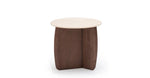 Eden Side Table, Espresso Oak, Travertine, 21.7" Dia × 19.7"H