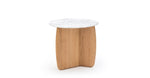 Eden Side Table, Light Oak, Marble, 21.7" Dia × 19.7"H