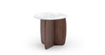 Eden Side Table,  Espresso Oak, Marble, 21.7" Dia × 19.7" H