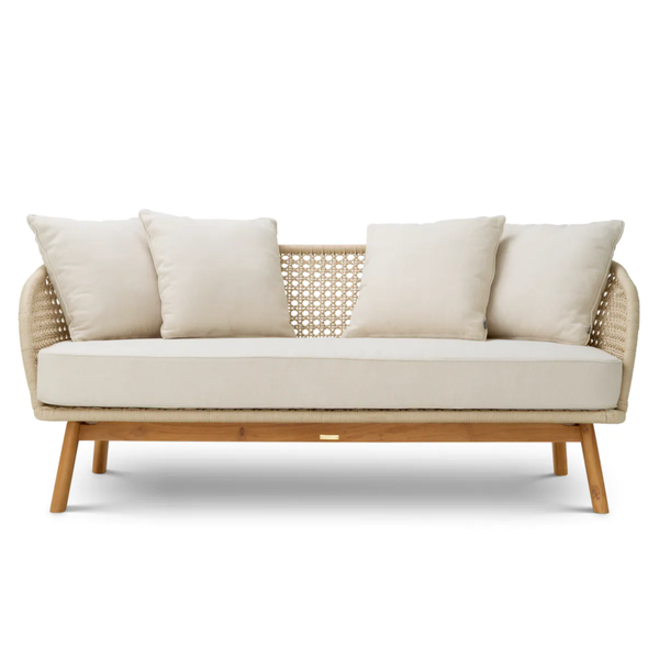 Trinity Outdoor Sofa - Viola Sand/Natural Teak, 70.87"W