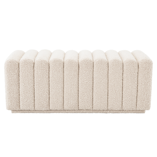 Bente Bench, Boucle Cream, 45.67"W x 18.50"D