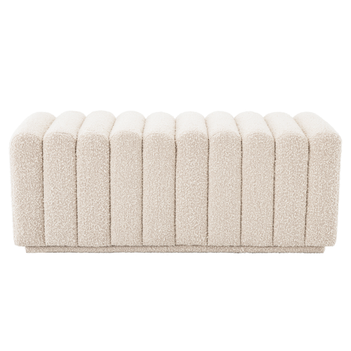 Bente Bench, Boucle Cream, 45.67"W x 18.50"D