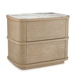 Cabana Nightstand - Washed Oak Veneer/Bianco Lilac Marble, 29.53"W