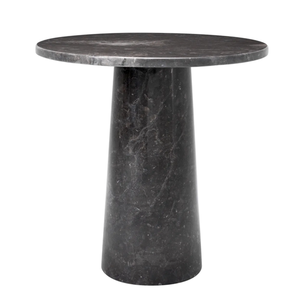 Terry Side Table - Grey Marble, 21.65"Dia
