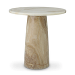 Terry Side Table - Travertine, 21.65"Dia