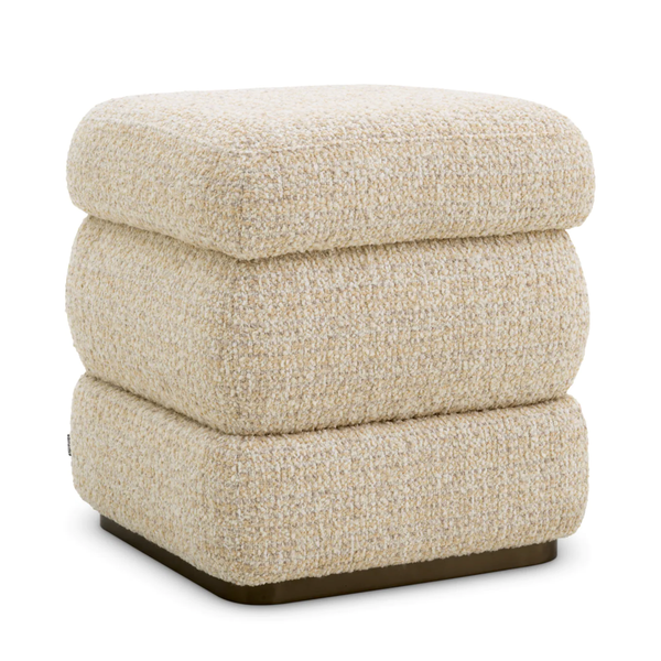 Fifth Stool - Winslow Chenille Beige, 19.29"Dia