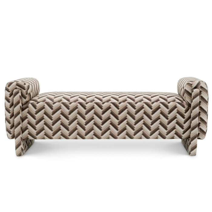 Del Vale Bench - Chevron Brown
