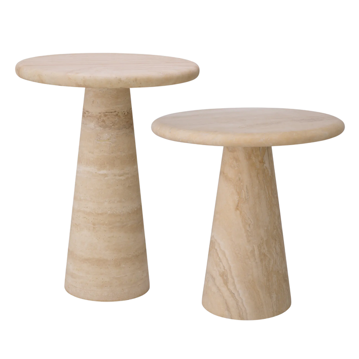 Adriana Side table - Travertine, 2 Sizes Sold Separately