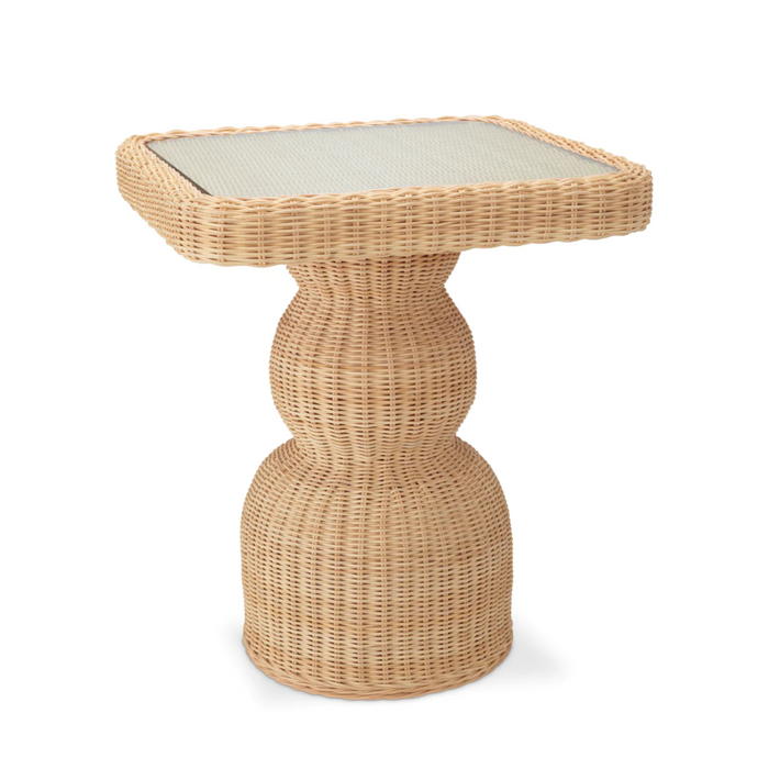Tiago Side Table - Rattan, 23.62" Dia
