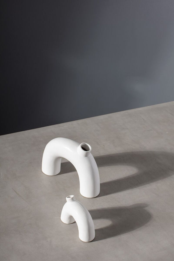 Elia Vase, White, 10.25" x 7.5"